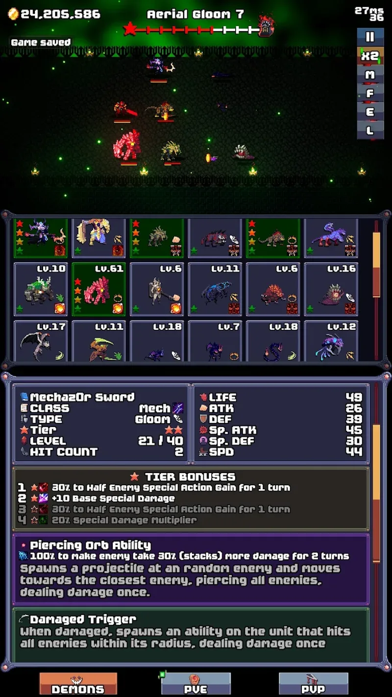 Captura de pantalla del gameplay de Novivors Monsters Idle AFK RPG 5
