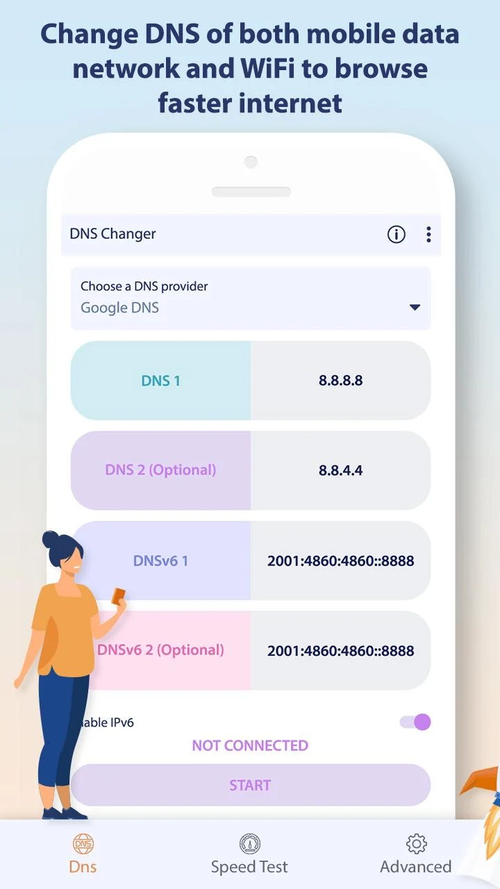Pratinjau aplikasi Change DNS Server, Browse Fast 2