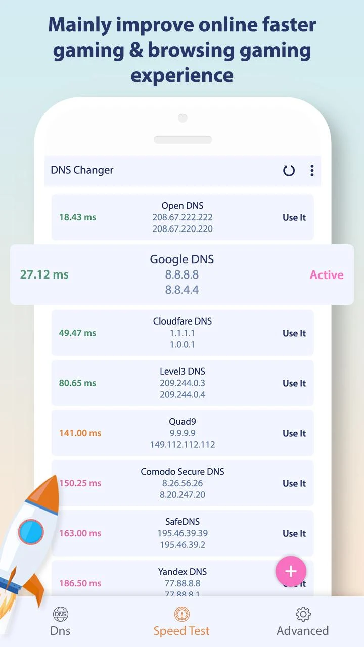 Pratinjau aplikasi Change DNS Server, Browse Fast 3