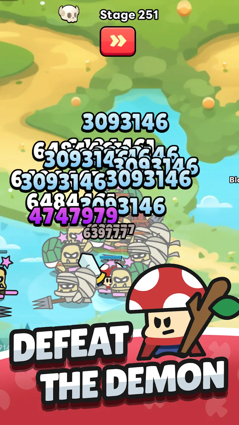 Cuplikan layar gameplay Mushroom Hero 3