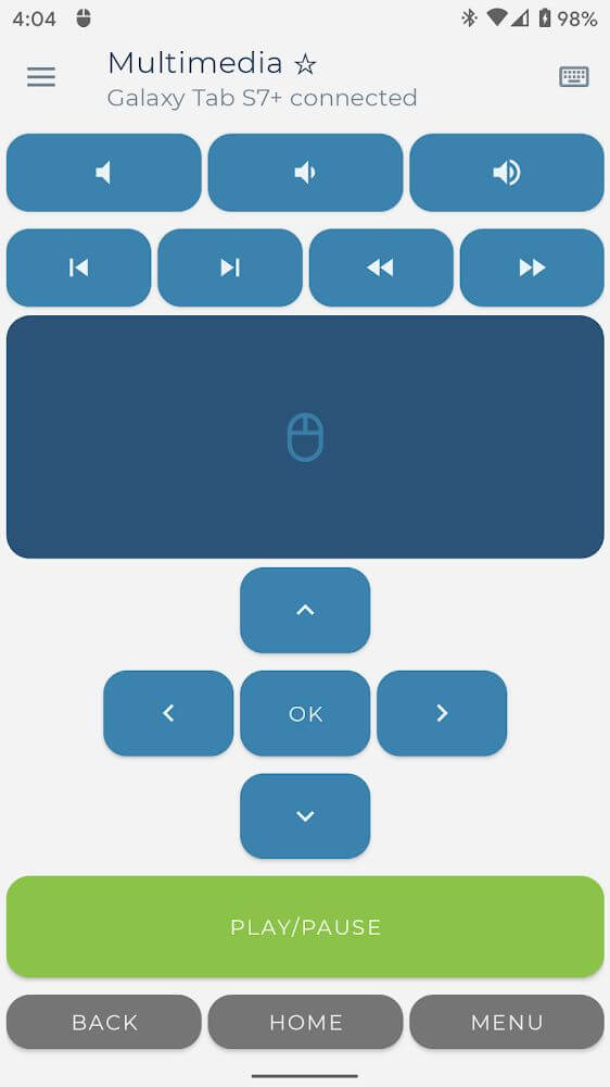 Capture d'écran du clavier et de la souris Bluetooth 4