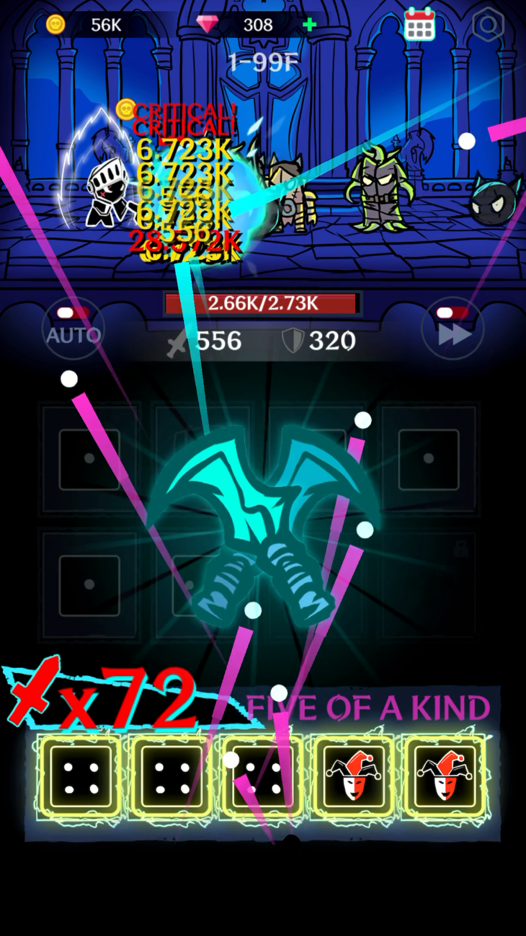 Capture d'écran du jeu Dark Tap Dice 2