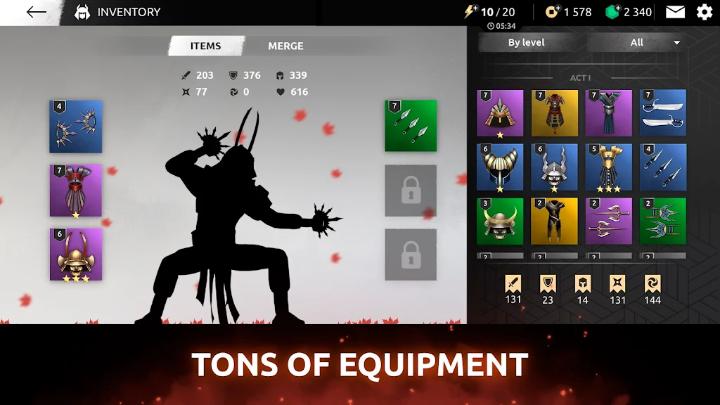 Screenshot dalam game Shadow Fight: Shades 2