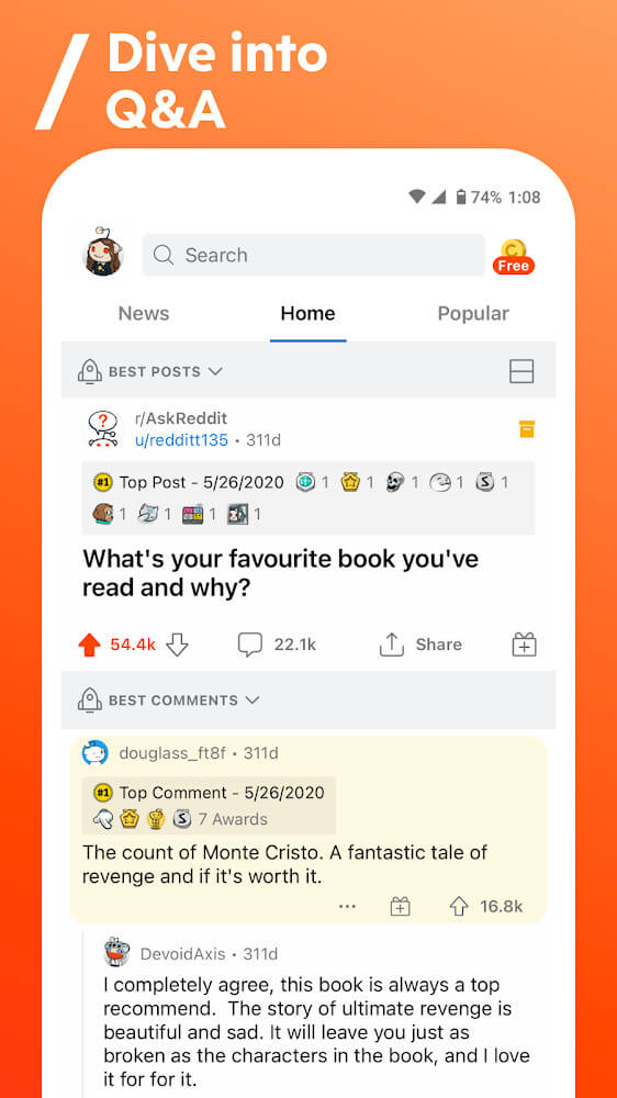 Pré-visualização do aplicativo Reddit 6