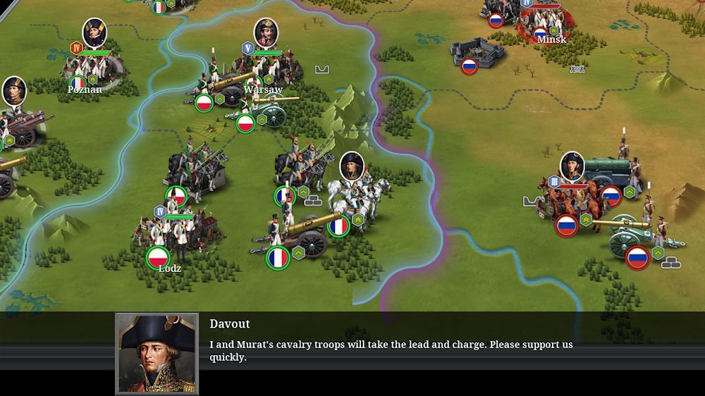 Tangkapan layar antarmuka penaklukan European War 6: 1804 3