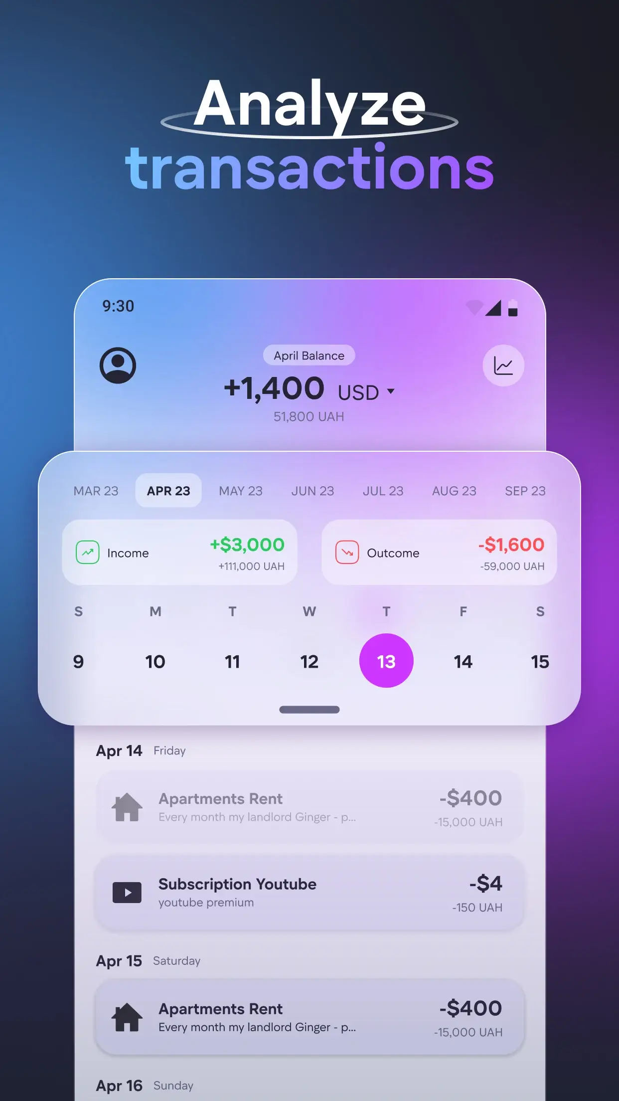 Aperçu de l'application Budge: Savings & Budget Planner 2