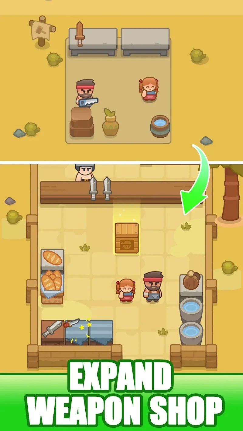 Capture d'écran du gameplay d'Idle Weapon Shop Tycoon 5