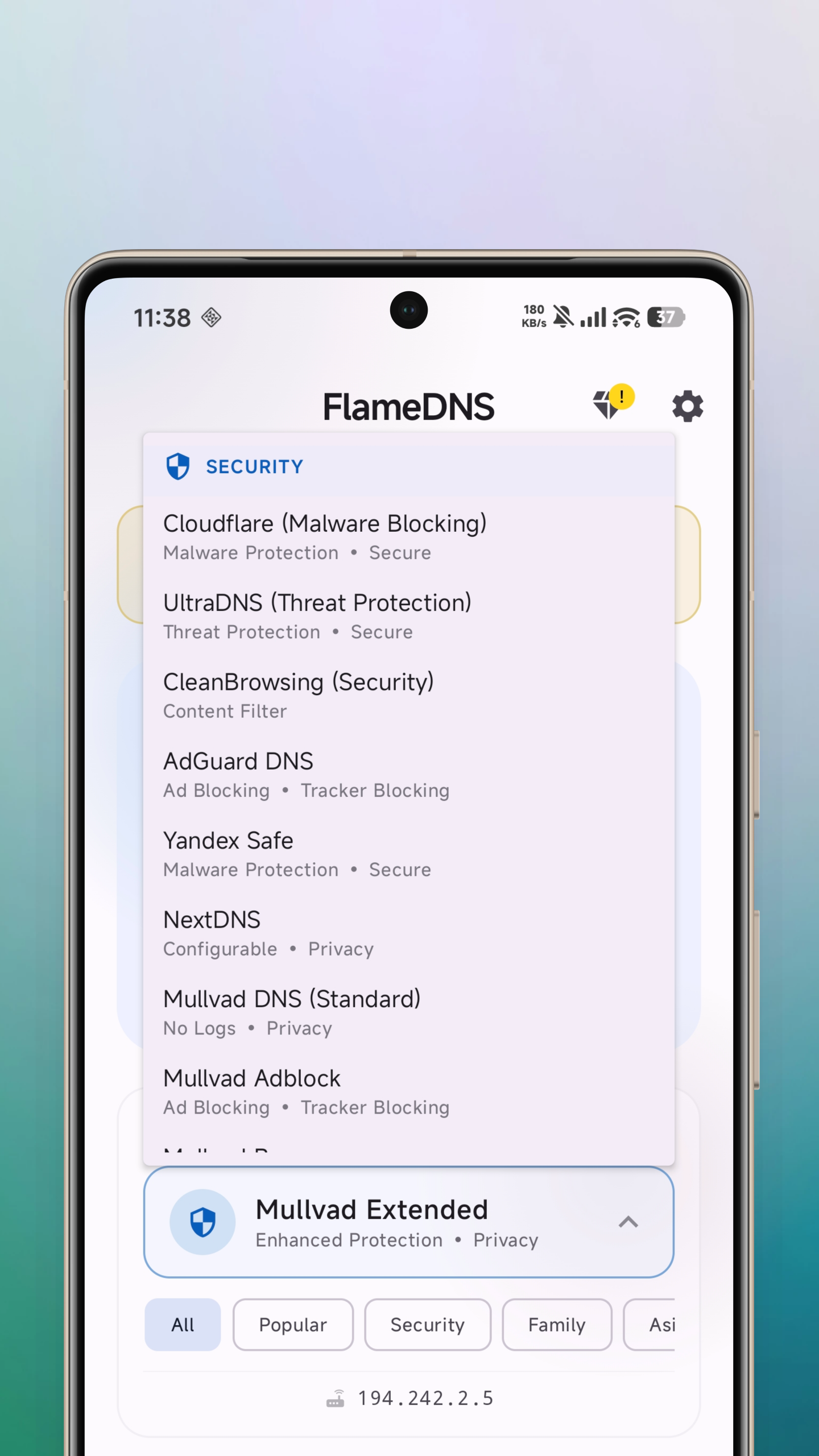 FlameDNS - DNS Changer screenshot 1