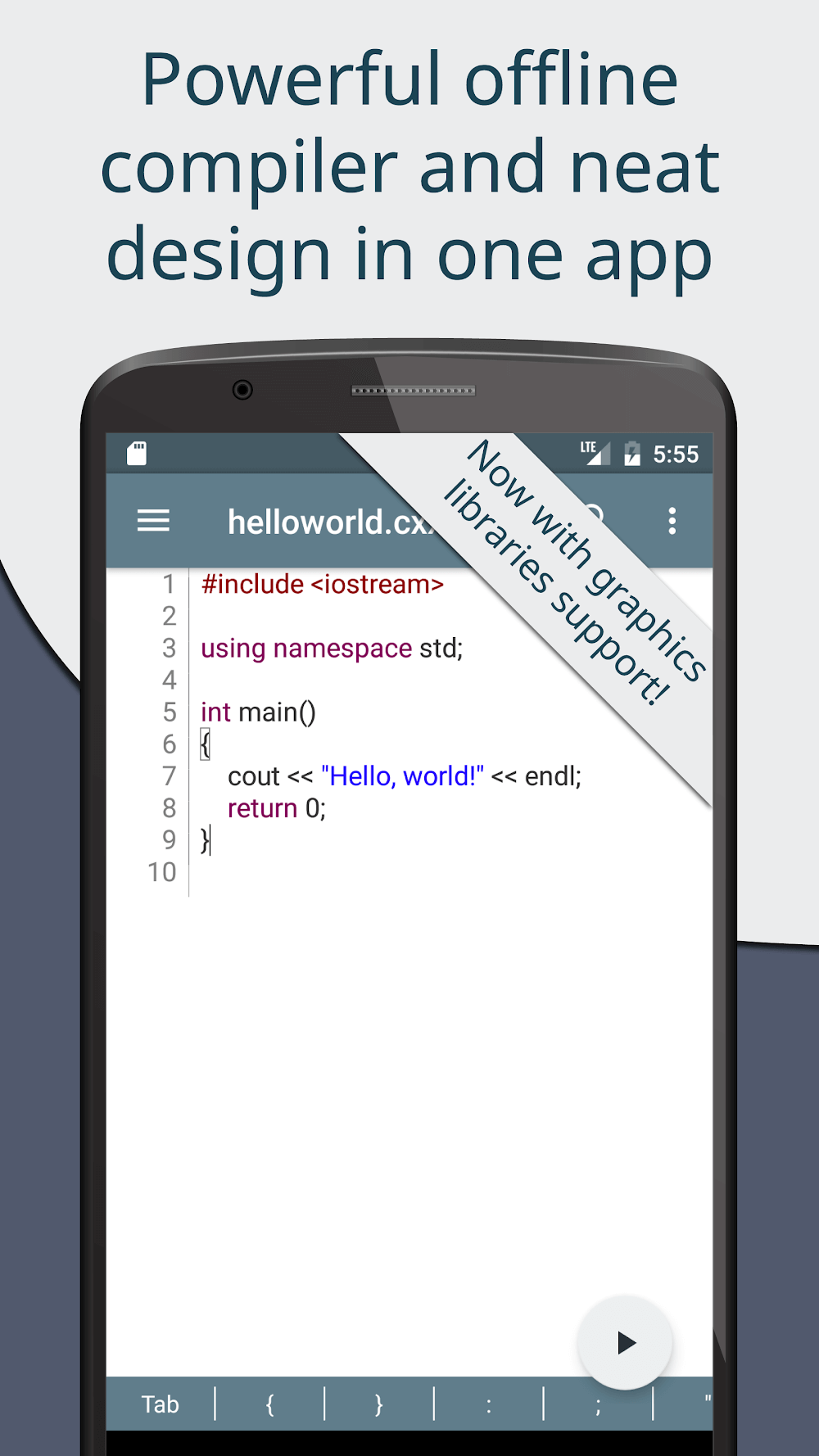 Capture d'écran de prévisualisation Cxxdroid 2