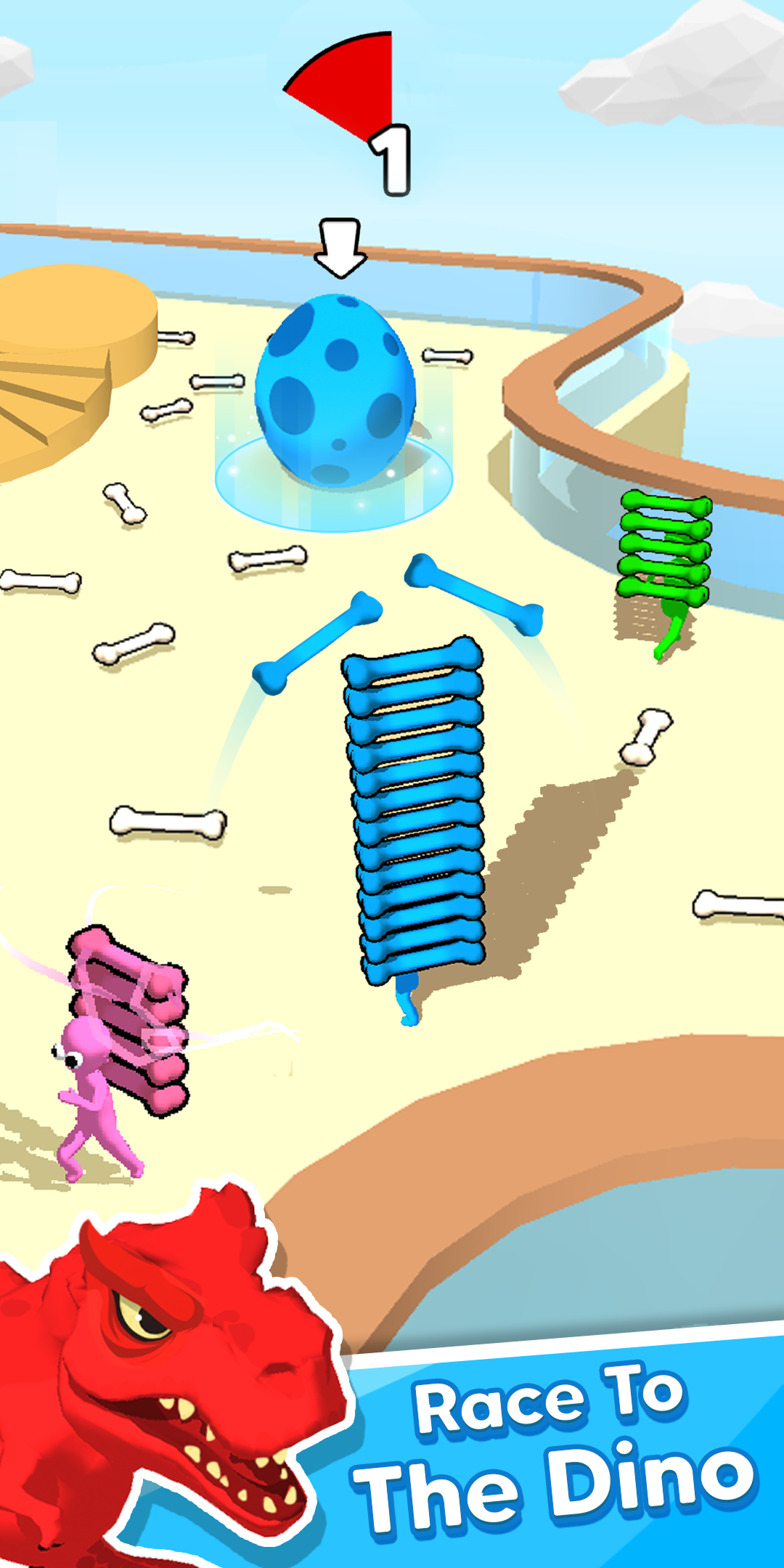 Aperçu du gameplay de Dino Chaos: Crazy Race 1