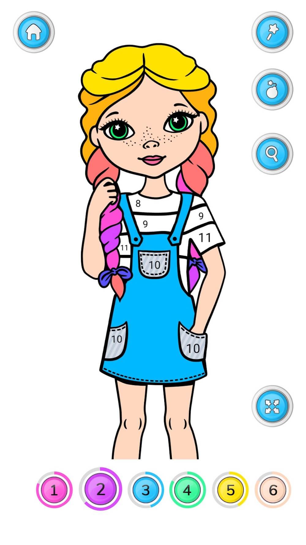 Capture d'écran de gameplay 3 de Girls Coloring Book for Girls