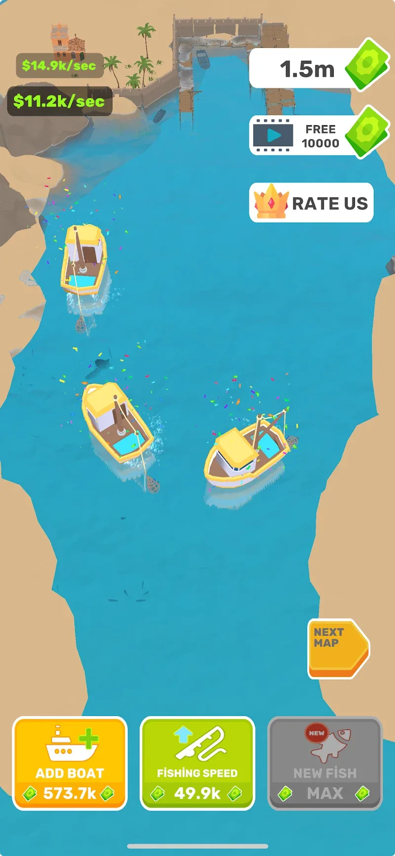 Capture d'écran du gameplay de Fish Tycoon: Ocean Empire idle 4