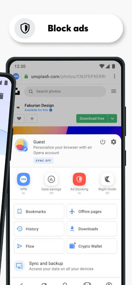 Captura de pantalla de Opera Browser 4