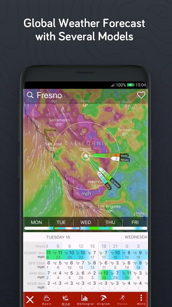 Tangkapan layar aplikasi Windy.com 5