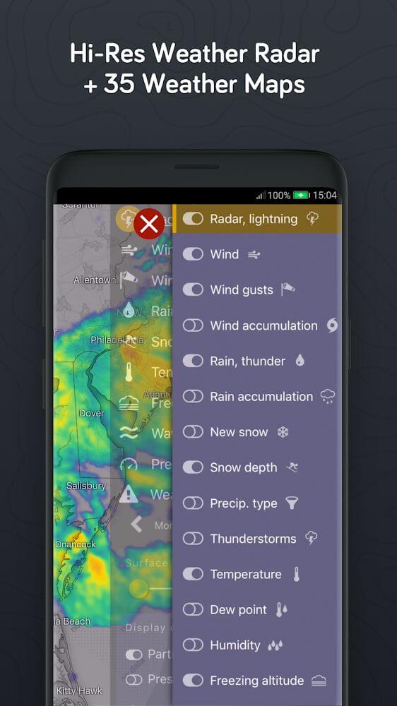 Tangkapan layar aplikasi Windy.com 6