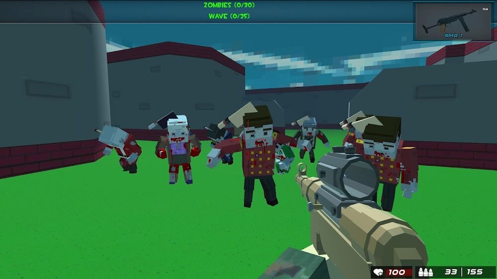 Captura de pantalla del juego Blocky Gun Warfare Zombie 2