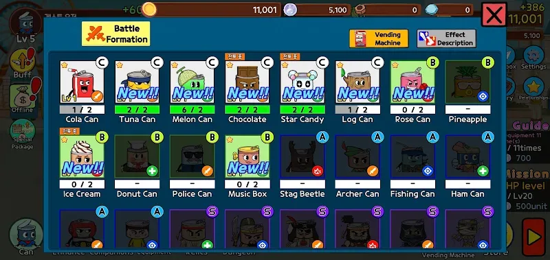 Preview dalam game Canned Heroes 4