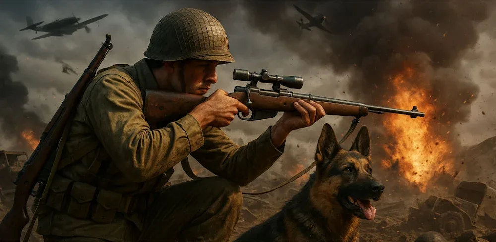 Call Of Courage WW2 Shooting captura de pantalla 1