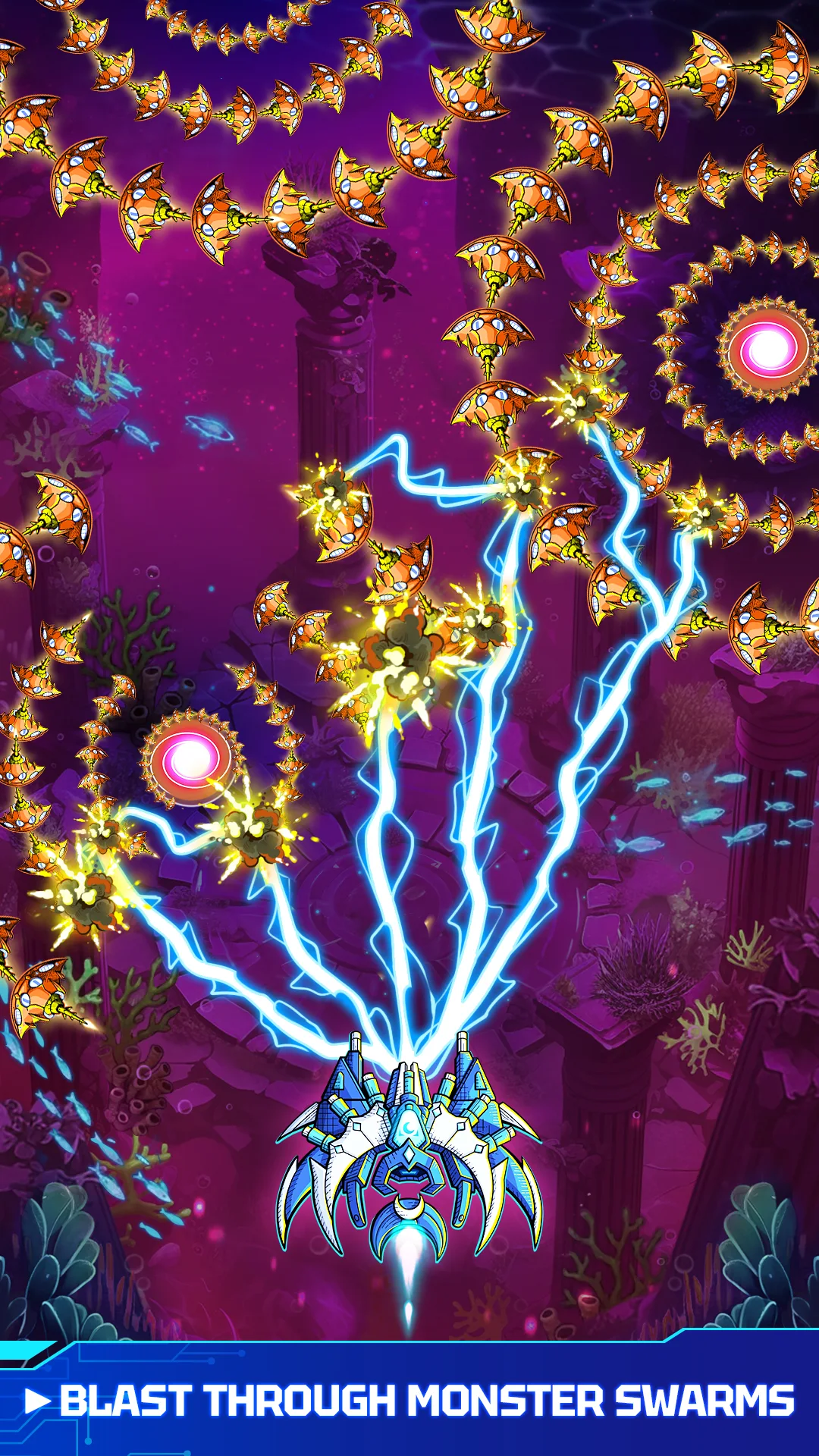 Captura 2 de la jugabilidad de Atlantis: Alien Space Shooter