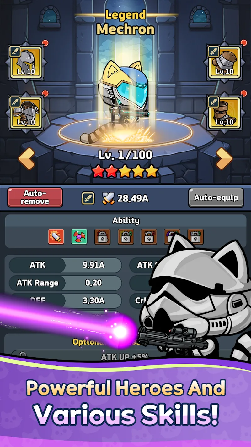 Cat Fortress: Idle Defense capture d'écran 4