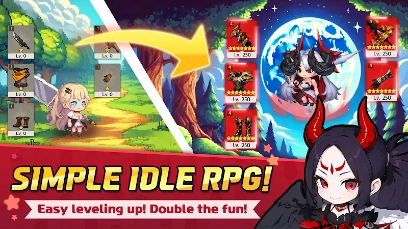 Captura de pantalla del gameplay de Arcana Blade: Idle RPG 4