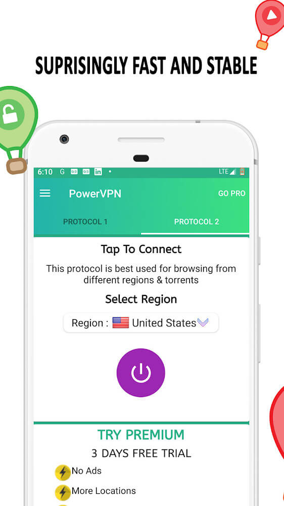 Capture d'écran Power VPN 2