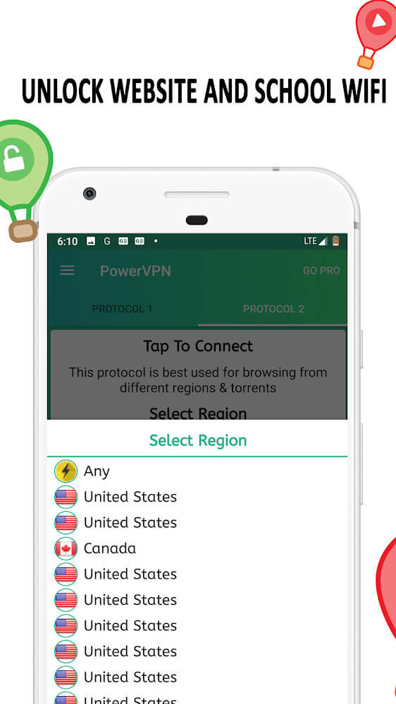 Capture d'écran Power VPN 6