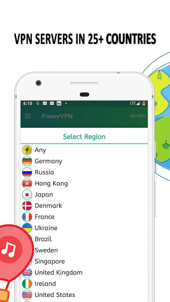 Capture d'écran Power VPN 5