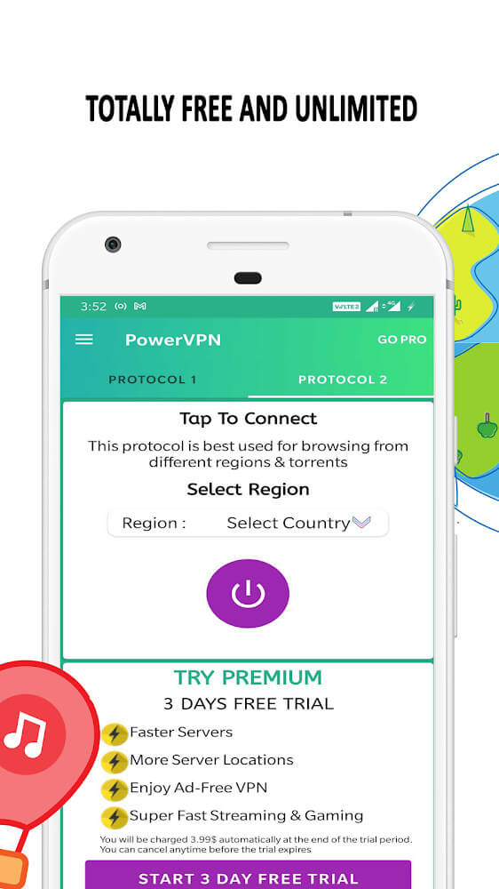 Capture d'écran Power VPN 3
