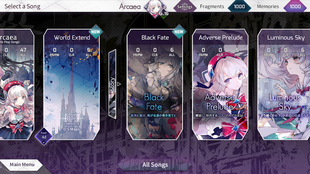 Captura de pantalla de Arcaea 4