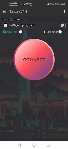 Taiwan VPN - Vista previa de la interfaz TW VPN 2