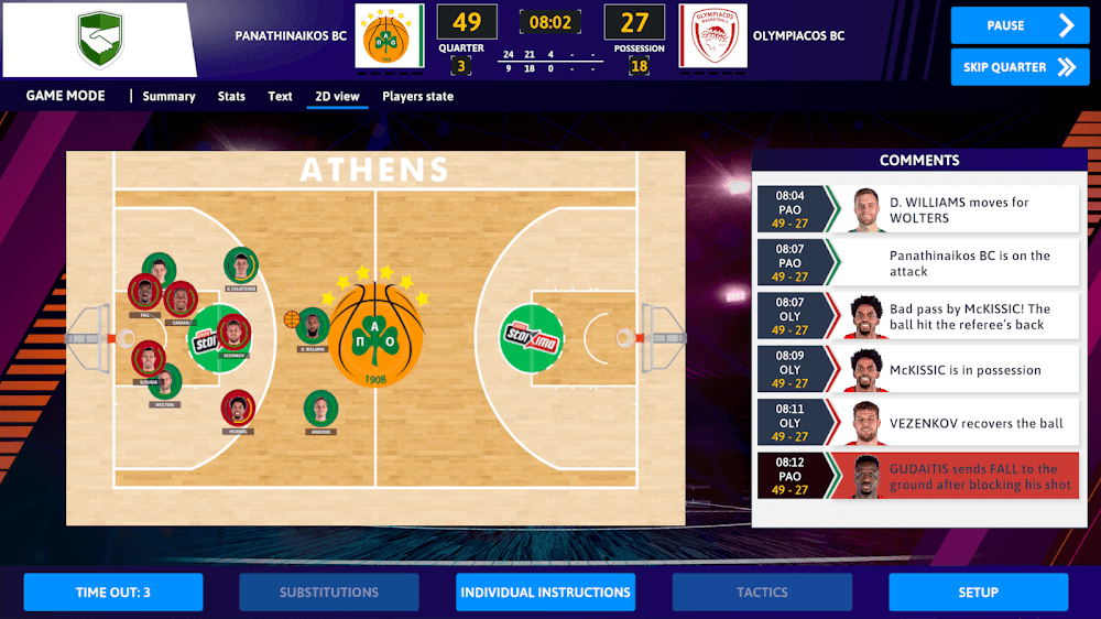 Capture d'écran du gameplay de iBasketball Manager 23 3