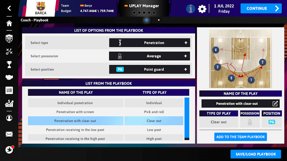 Capture d'écran du gameplay de iBasketball Manager 23 5