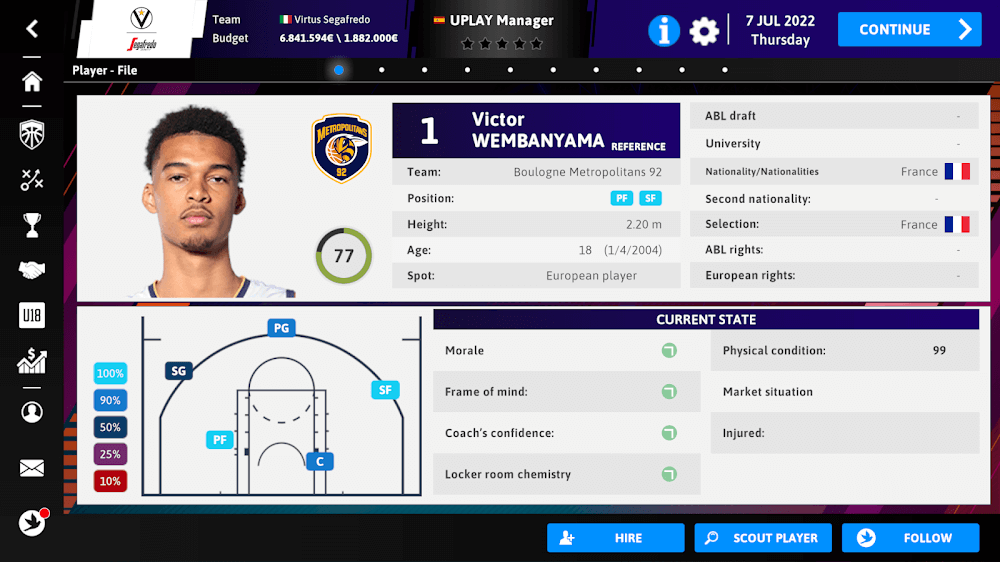 Capture d'écran du gameplay de iBasketball Manager 23 4