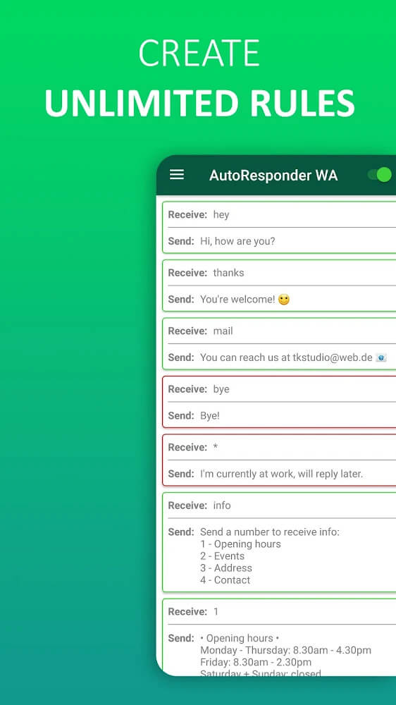 AutoResponder for WhatsApp app screenshot 4