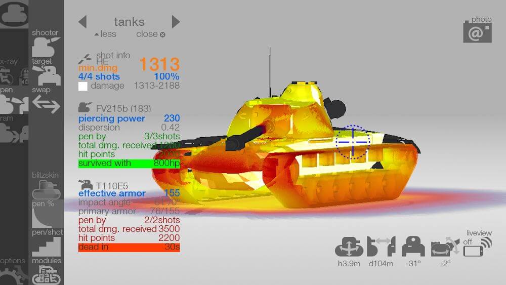 Armor Inspector - Tangkapan Layar untuk WoT 2
