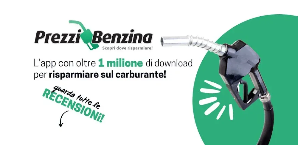 Tangkapan layar dalam aplikasi Prezzi Benzina! Metano GPL HVO 1