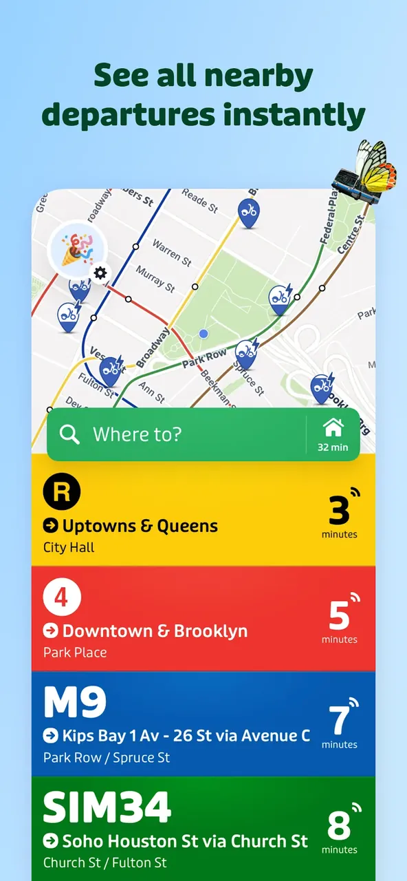 Transit Subway Bus Times in-app preview 2