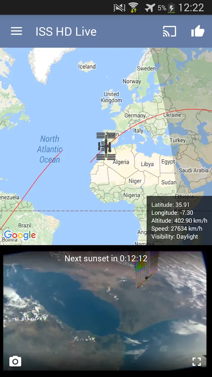 ISS Live Now: Live Earth View Screenshot 2