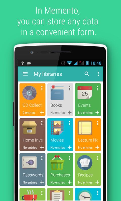 Screenshot Memento Database 2