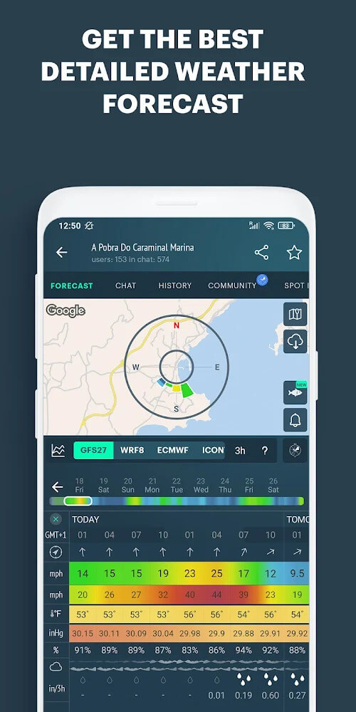 Cuplikan layar Windy.app 3