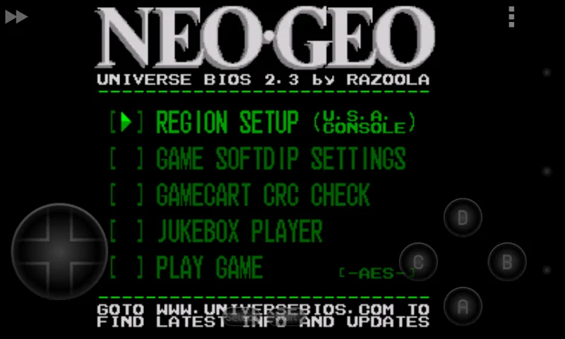 NEO.emu (Emulador de Arcade) Captura de Tela 3