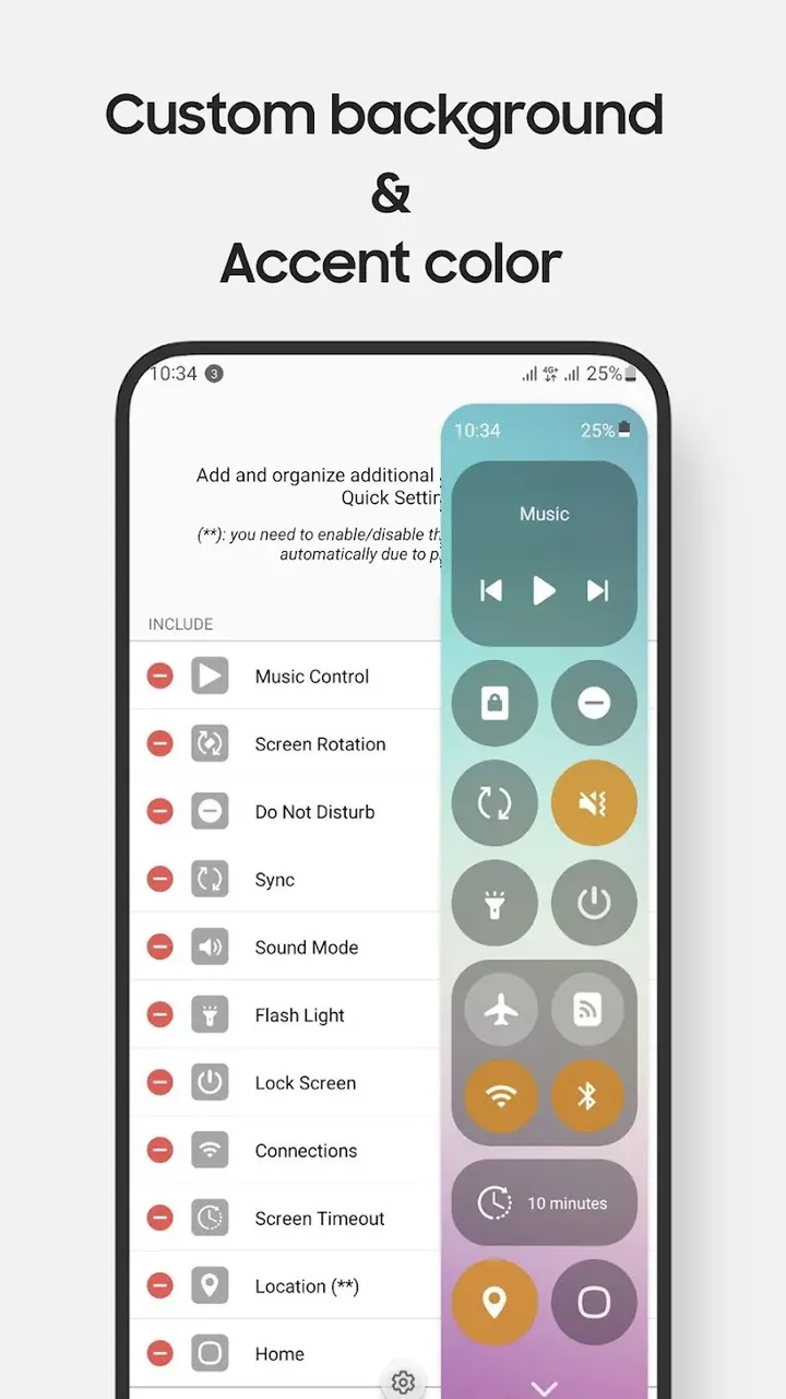 Pratinjau antarmuka Quick Settings 6