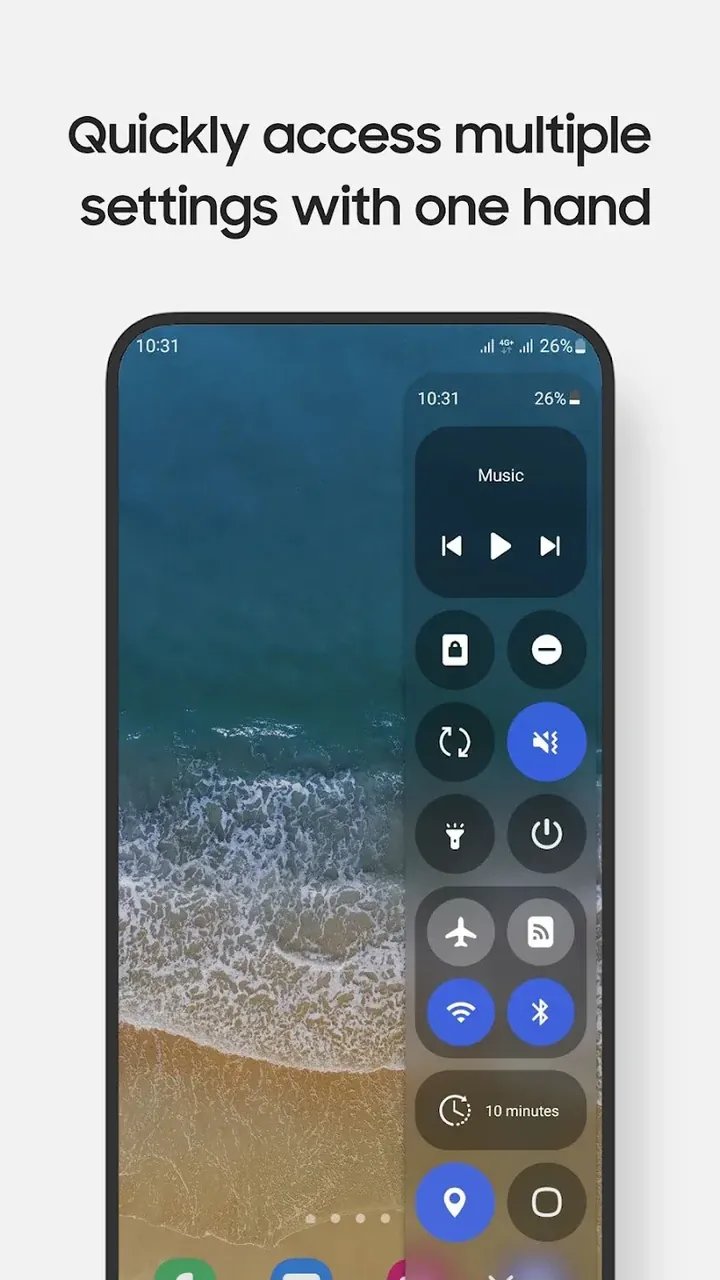 Pratinjau antarmuka Quick Settings 3