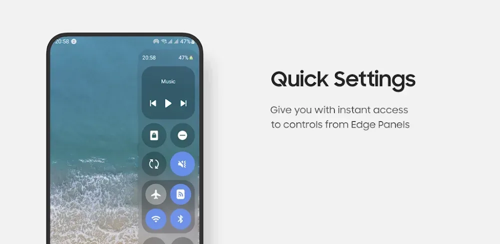 Pratinjau antarmuka Quick Settings 1