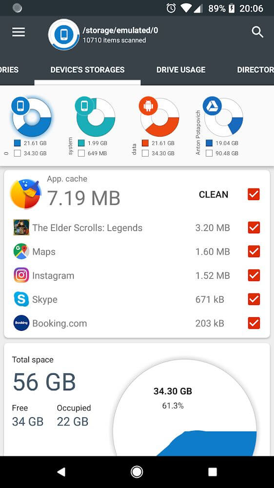 Tangkapan layar Disk & Storage Analyzer PRO 2