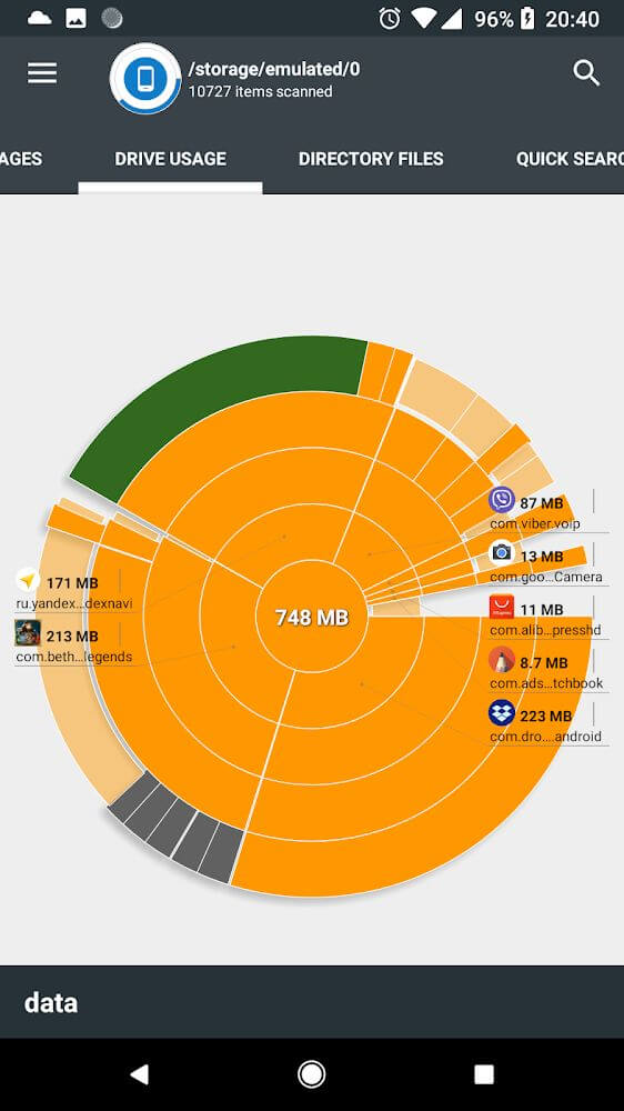 Tangkapan layar Disk & Storage Analyzer PRO 5