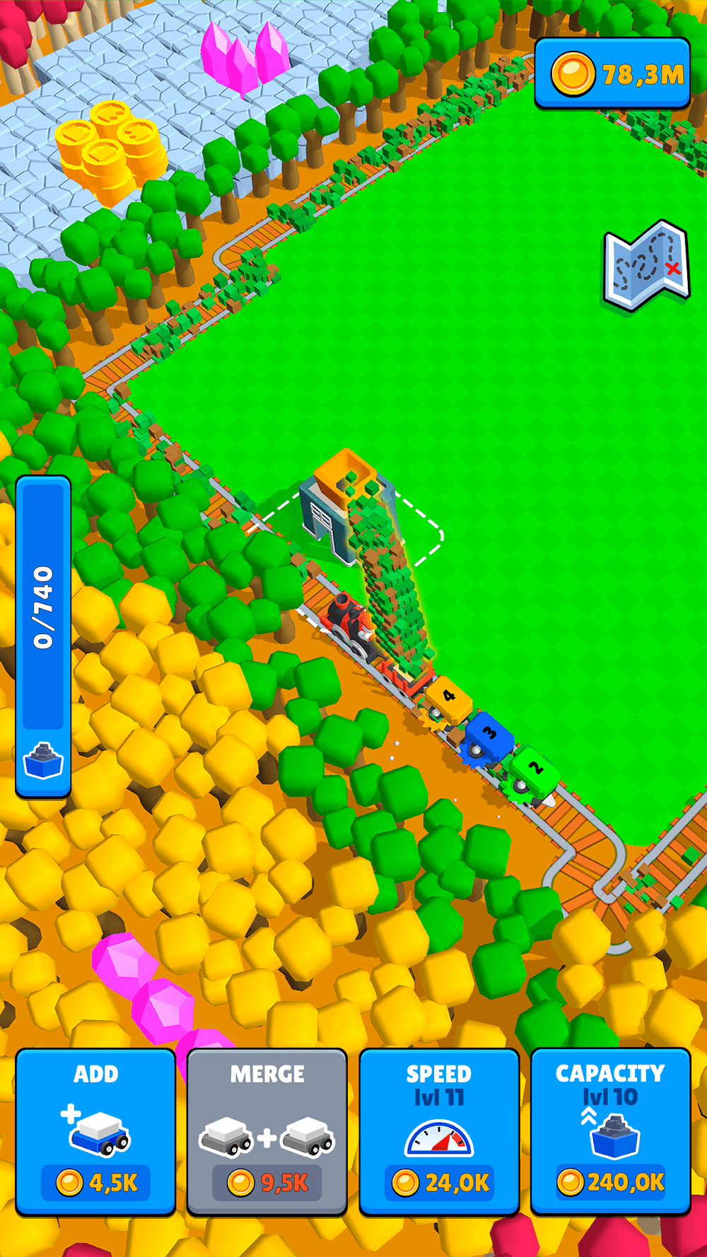 Train Miner: Idle Railway Game gameplay screenshot 3