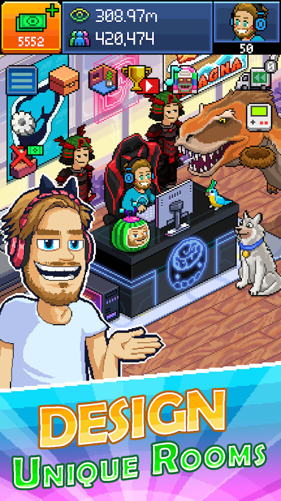 PewDiePie’s Tuber Simulator character customization screen