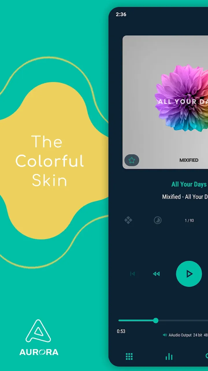 Aurora – Poweramp Skin screenshot 2